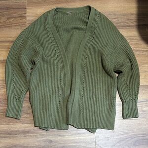 Free People Olive Cardigan Sweater